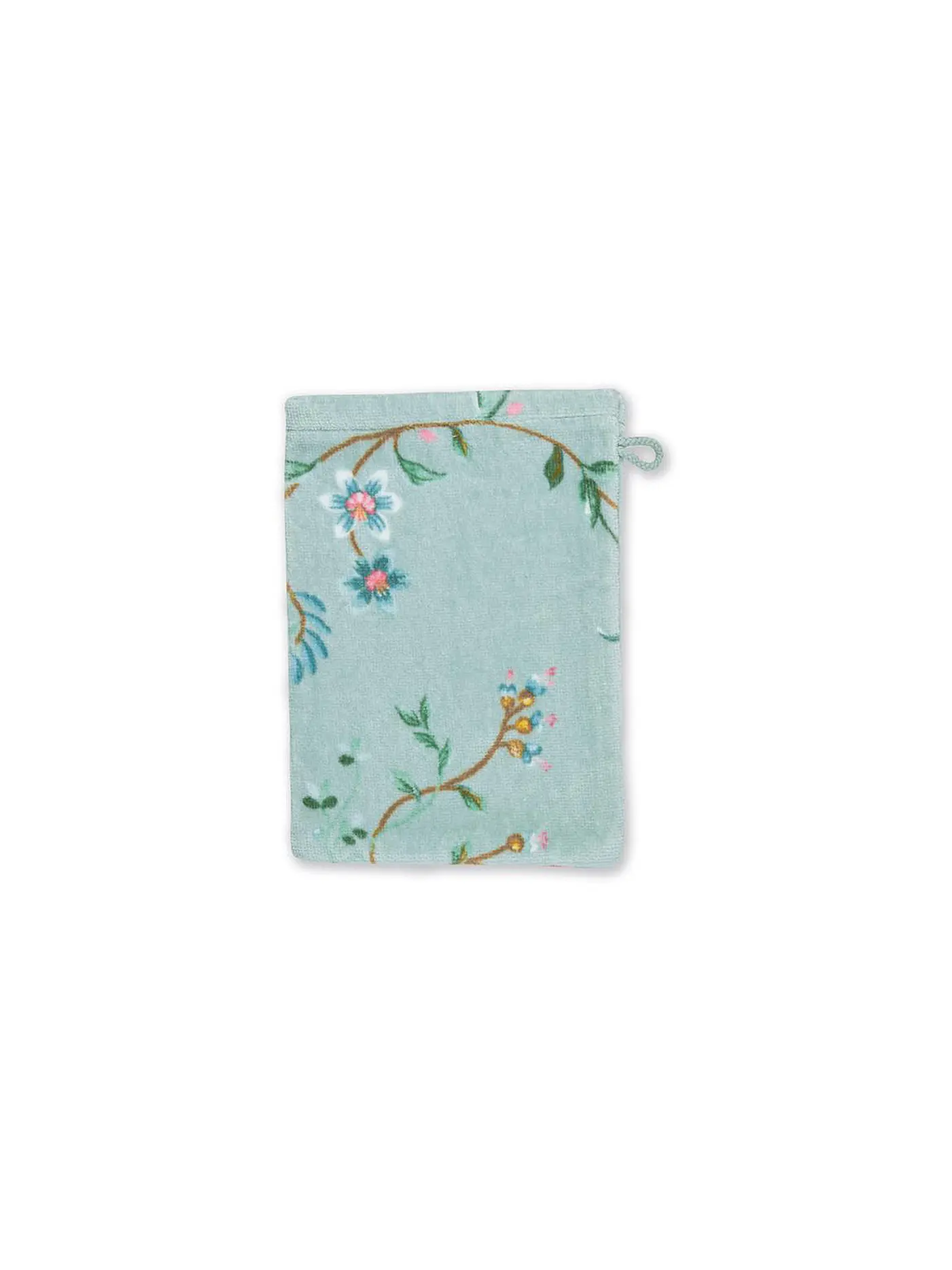 PIP STUDIO | Waschhandschuh LES FLEURS 16x22cm Weiss | hellblau